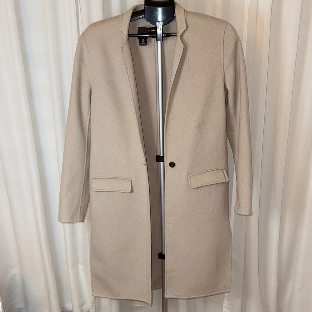 MACKAGE Double-Face 100% Wool Coat Sand Tan Spring OldMoney Aesthetic Size Small - Picture 3 of 10